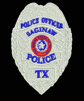 Police badge logo embroidered by Texas Embroidery & Screen Printing