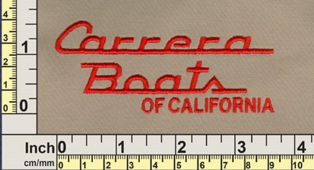 Carrera Boats of California logo Embroidered by Texas Embroidery & Screen Printing