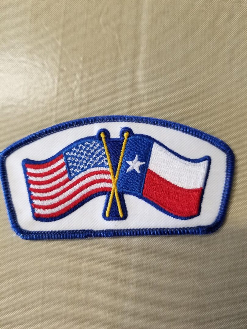 American and Texas state flag patch by Texas Embroidery & Screen Printing